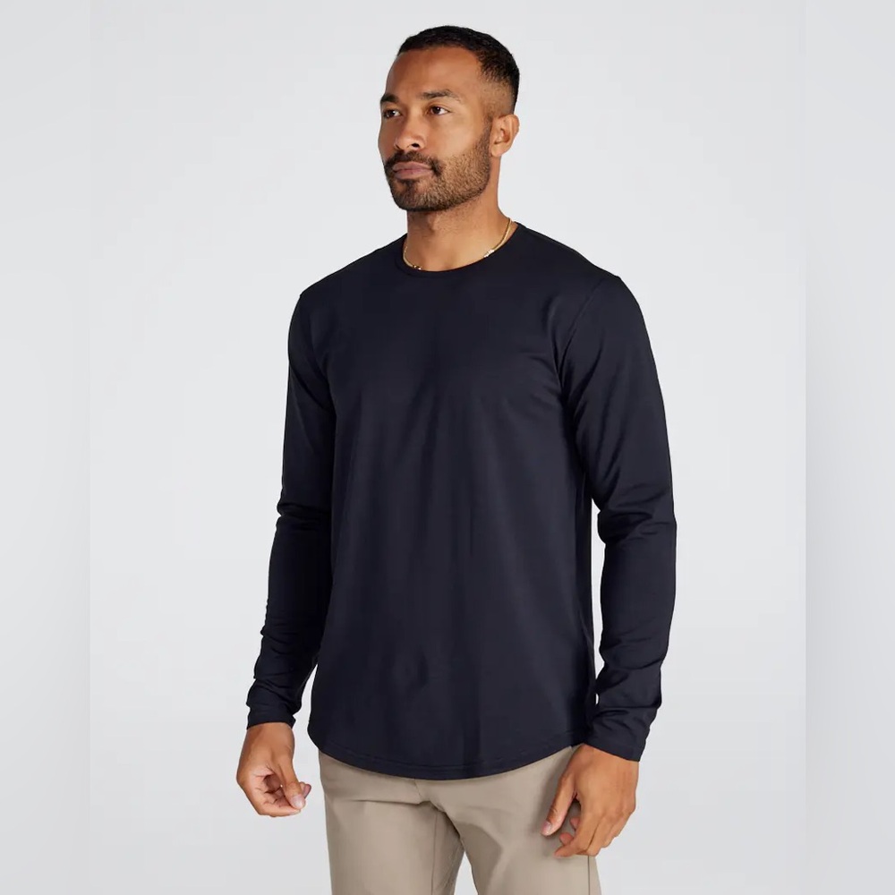 BYLT Basics Mens Long Sleeve Crew Tee - Black